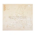 Duże drewniane puzzle mapa Europy. Sklejka brzozowa, wycięte granice państw.