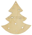 Drewniana zawieszka Choinka z gwiazdkami, widok z przodu.