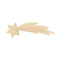 Drewniana zawieszka: gwiazda betlejemska z ogonem. Sklejka brzozowa.