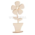 Drewniany kwiatek w doniczce: widok z boku, sklejka brzozowa.