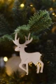 Drewniana zawieszka świąteczna - renifer na choince.
