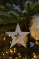 Drewniana zawieszka - pięcioramienna gwiazdka, ozdoba świąteczna na choinkę.