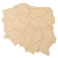 Duże drewniane puzzle mapa Polski – widok z góry.
