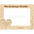 Drewniana ramka na zdjęcie z dedykacją Dla kochanego Dziadka i sercem. Idealna na Dzień Dziadka.