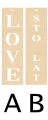 Wzornik liter LOVE, STOLAT oraz liter A i B do personalizacji napisu na skrzynce na wino.