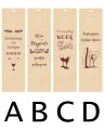 A: Papierowa torebka na wino z napisem Rozkoszuj się każdym łykiem oraz grafiką kieliszka wina.
B: Torebka na wino z cytatem: Wino i Przyjaciele tworzą świetne połączenie.
C: Grafika torebki na wino z napisem Oszczędzaj wodę pij wino i dwoma kieliszk