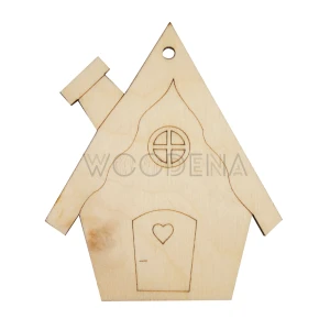 Drewniana zawieszka - domek na Boże Narodzenie