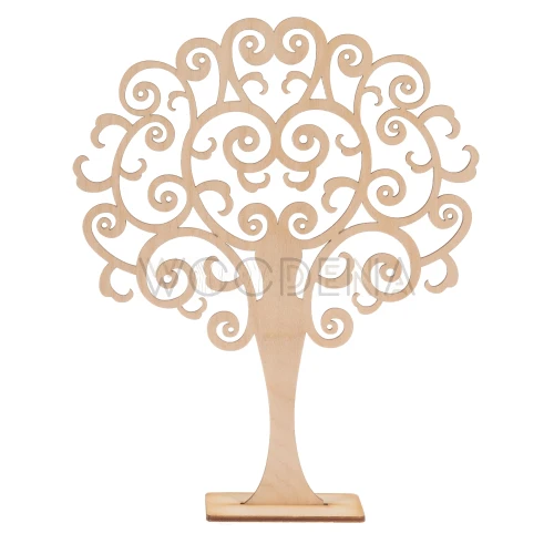 Wooden openwork jewelry tree stand