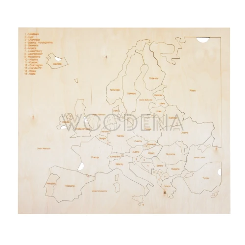 Duże drewniane puzzle mapa Europy