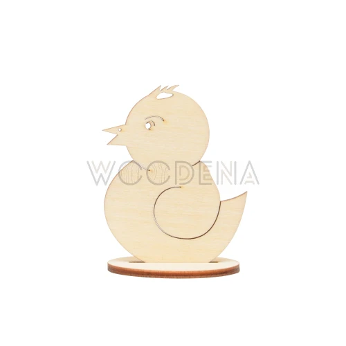 Kurczaczek na podstawce z drewna, ozdoba wielkanocna