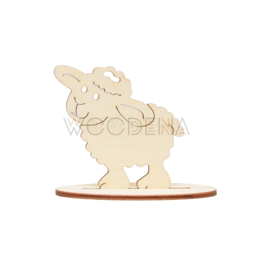 Drewniany Baranek Wielkanocny na podstawce
