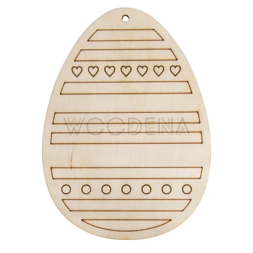 Drewniana zawieszka wielkanocna jajko ze wzorkami