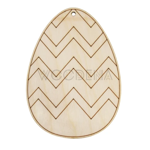 Drewniana zawieszka wielkanocna jajko wzorki