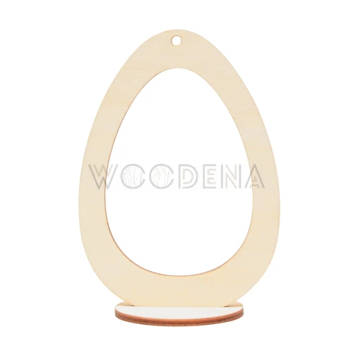 Plywood openwork Easter egg tag on stand - medium
