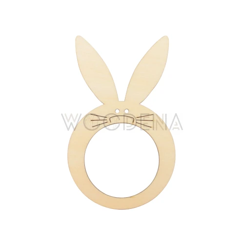 Pierścień na serwetki wielkanocny - królik ze sklejki brzozowej