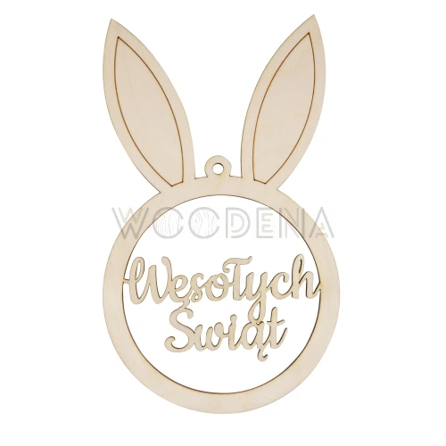 Zawieszka wielkanocna królik z napisem „Wesołych Świąt”