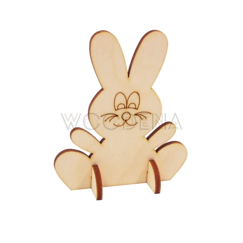 Drewniany króliczek wielkanocny na podstawkach