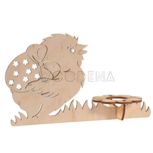 Drewniana podstawka pod jajko kurczak