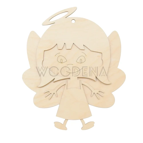Anioł z drewna - dziewczynka, ozdoba do złożenia