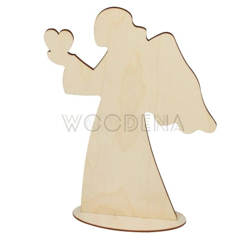 Angel with a heart in his hands on stand