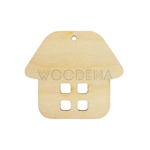 Drewniany domek zawieszka