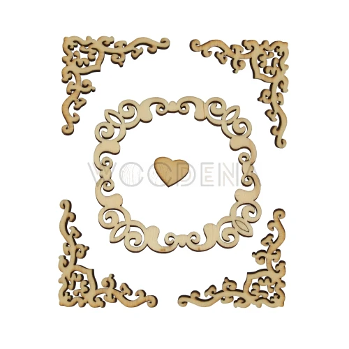 Drewniany zestaw scrapek ażurki