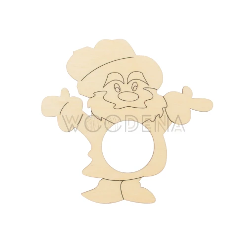 Drewniany pierścień na serwetki - Mikołaj