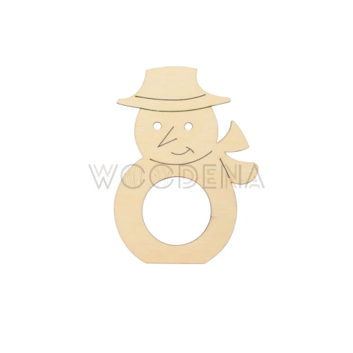 Wooden napkin ring - snowman