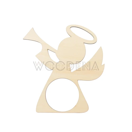 Drewniany pierścień na serwetki - anioł