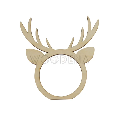 Drewniany pierścień na serwetki renifer z porożem