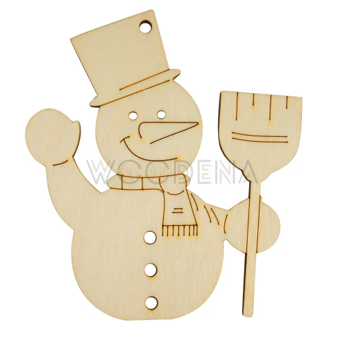 Wooden tag - Christmas snowman