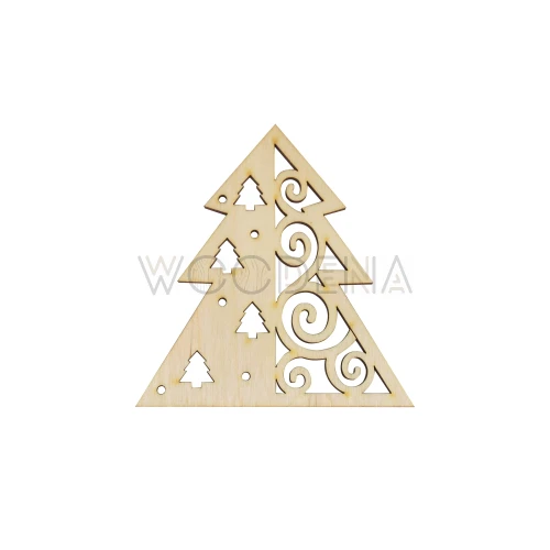 Drewniana zawieszka choinka