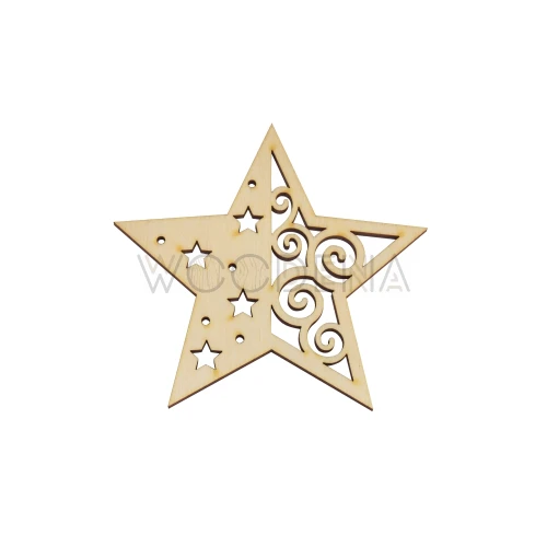 Drewniana zawieszka gwiazdka