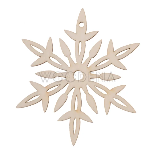 Śnieżynka ze sklejki brzozowej, dekoracja na choinkę