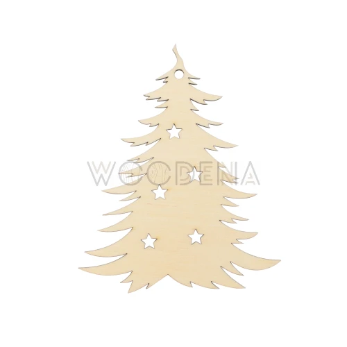 Choinka postrzępiona ze sklejki brzozowej, zawieszka, ozdoba świąteczna 4