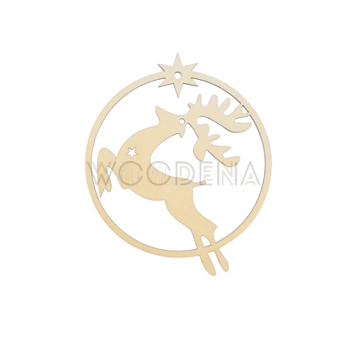 Drewniana bombka renifer