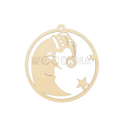 Wooden bauble - moon
