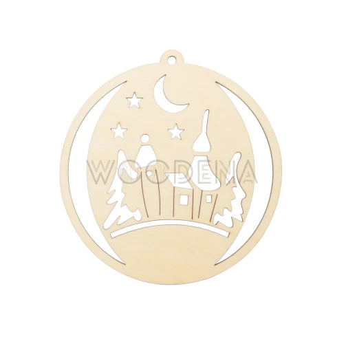 Drewniana bombka noc