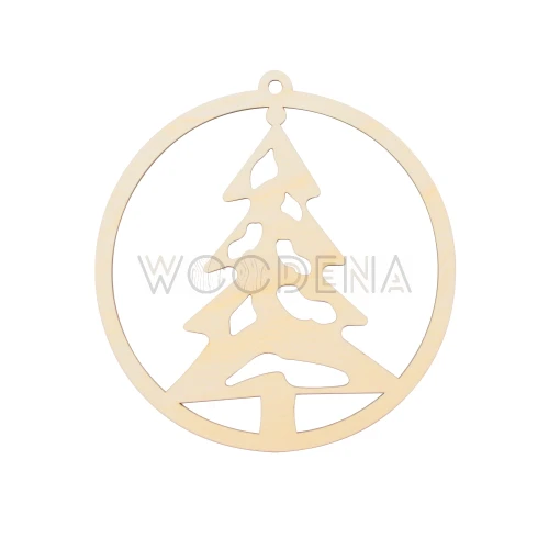 Drewniana bombka choinka