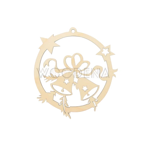 Drewniana bombka z dzwonkami