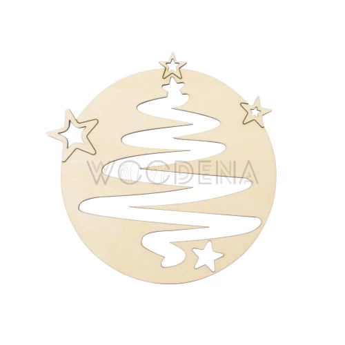 Drewniana bombka z choinką