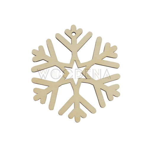 Śnieżynka ze sklejki brzozowej, ozdoba choinkowa