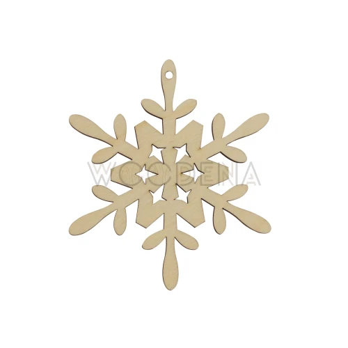 Drewniana ozdoba na choinkę śnieżynka