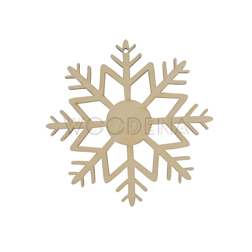 Śnieżynka ze sklejki brzozowej, ozdoba choinkowa