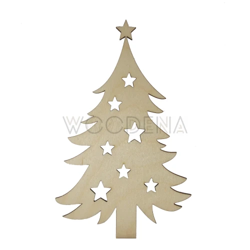 Drewniana choinka z gwiazdkami