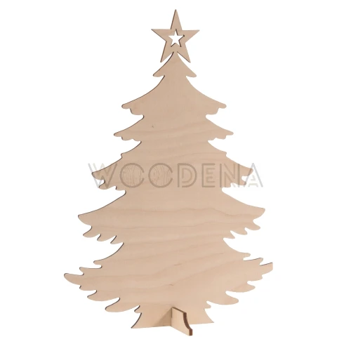 Plywood Christmas tree on stand - Christmas decoration