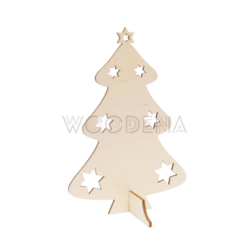 Wooden Christmas tree on stand