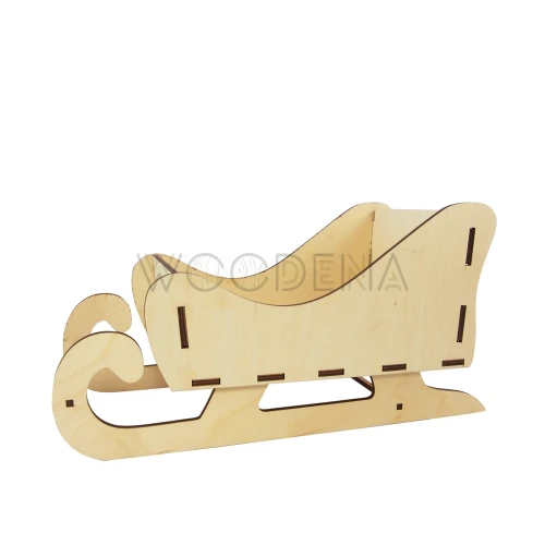 Drewniana ozdoba duże sanie Mikołaja składane