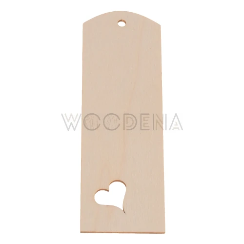 Wooden bookmark - heart