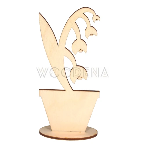 Drewniany kwiatek w doniczce - konwalia